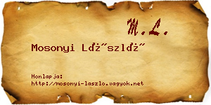 Mosonyi László névjegykártya